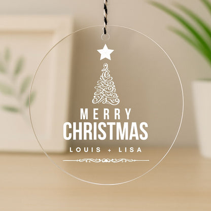 Merry Christmas Ornament Personalized Name Style 6