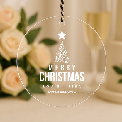 Merry Christmas Ornament Personalized Name Style 6