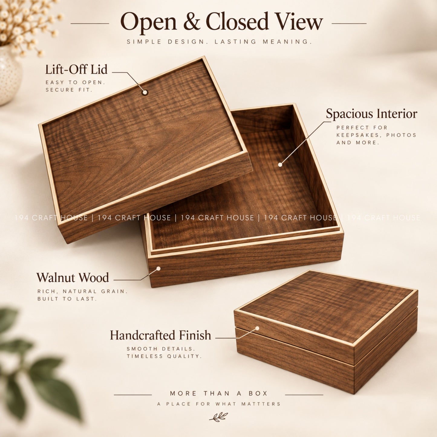 Personalized Walnut Wedding Keepsake Box, Custom Photo Album Box, Engraved Memory Box, Wedding Gift, Gold Foil Photo Storage
