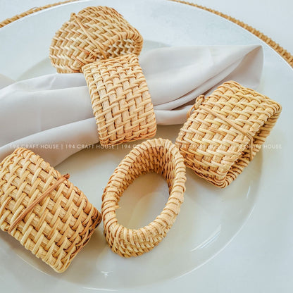 Natural Oval Rattan Napkin Rings