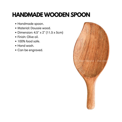Handcrafted Small Leaf Wooden Spoon for Spices, Coffee, Tea, Bath Salt, Measuring Spoon Scoops, Cooking Utensils Gadgets, Kitchen Decor & Personalized Gift
