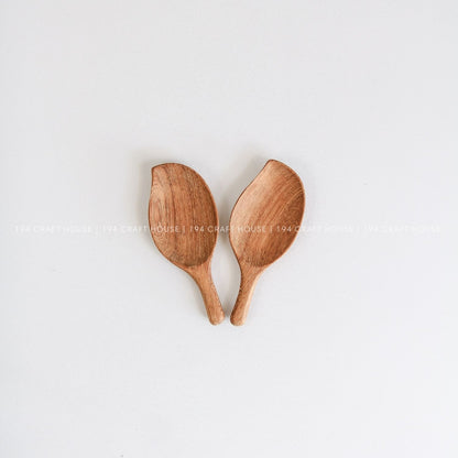 Handcrafted Leaf-shaped Wooden Scoops