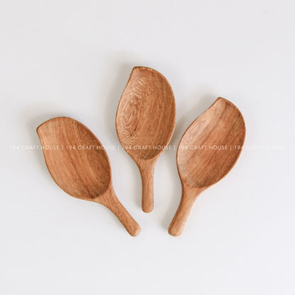 Handcrafted Small Leaf Wooden Spoon for Spices, Coffee, Tea, Bath Salt, Measuring Spoon Scoops, Cooking Utensils Gadgets, Kitchen Decor & Personalized Gift