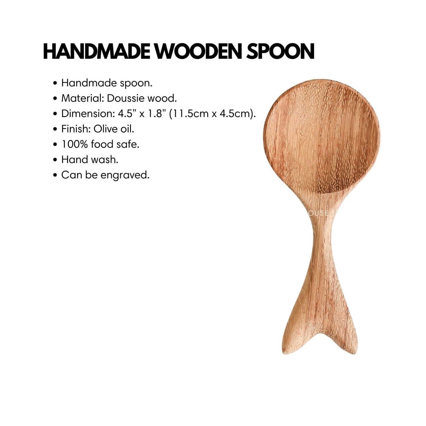 Handcrafted Small Wooden Fishtail Spoon for Spices, Coffee, Tea, Bath Salt, Measuring Spoon Scoops, Cooking Utensils Gadgets, Kitchen Decor & Personalized Gift