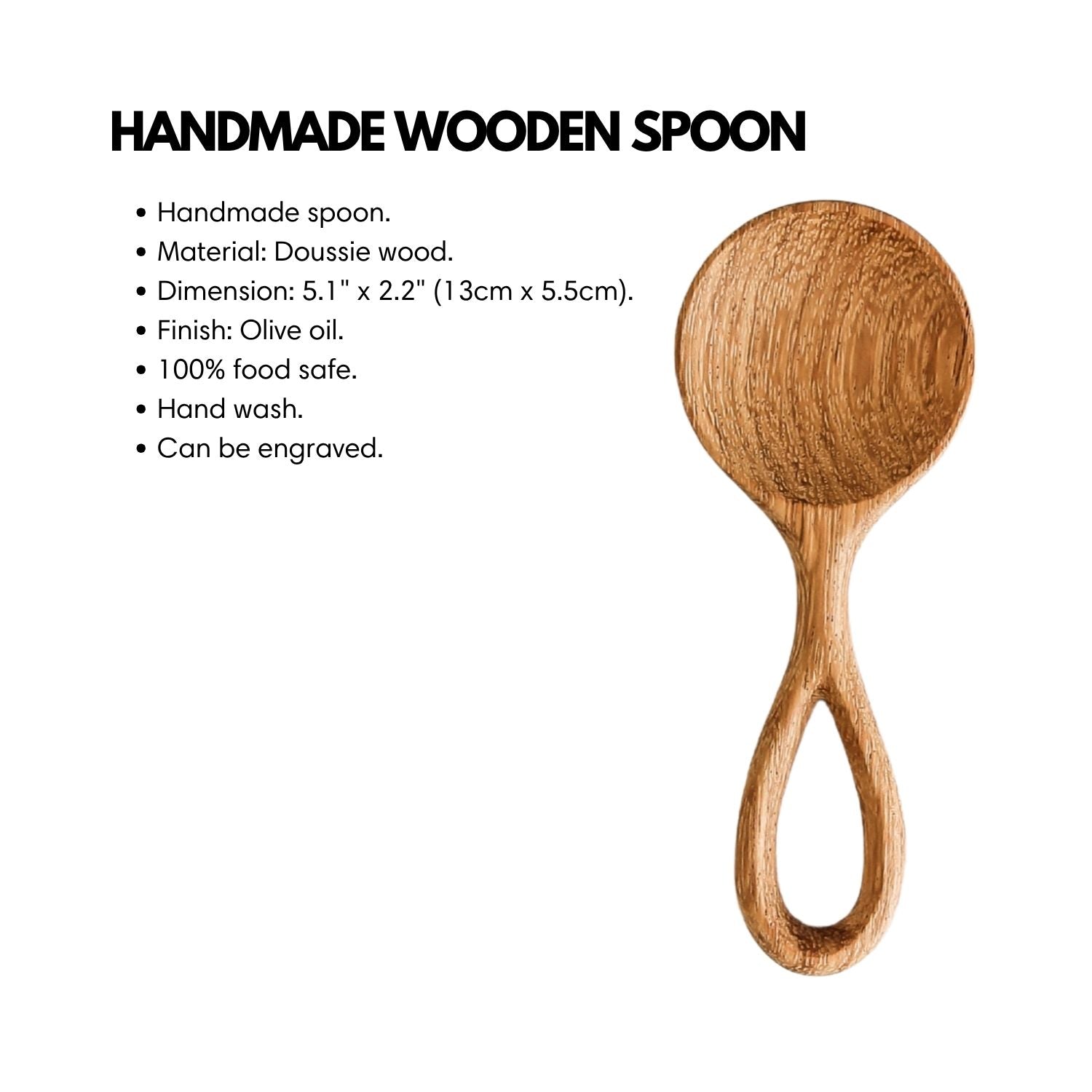 Handcrafted Small Wooden Spoon for Spices, Coffee, Tea, Bath Salt, Measuring Spoon Scoops, Cooking Utensils Gadgets, Kitchen Decor & Personalized Gift