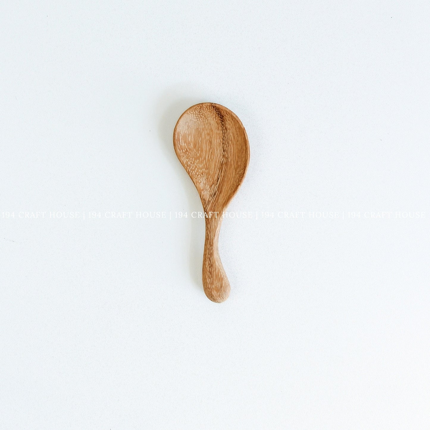 Hand Carved Curved Short Handle Wooden Spoon