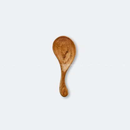 Hand Carved Curved Short Handle Wooden Spoon