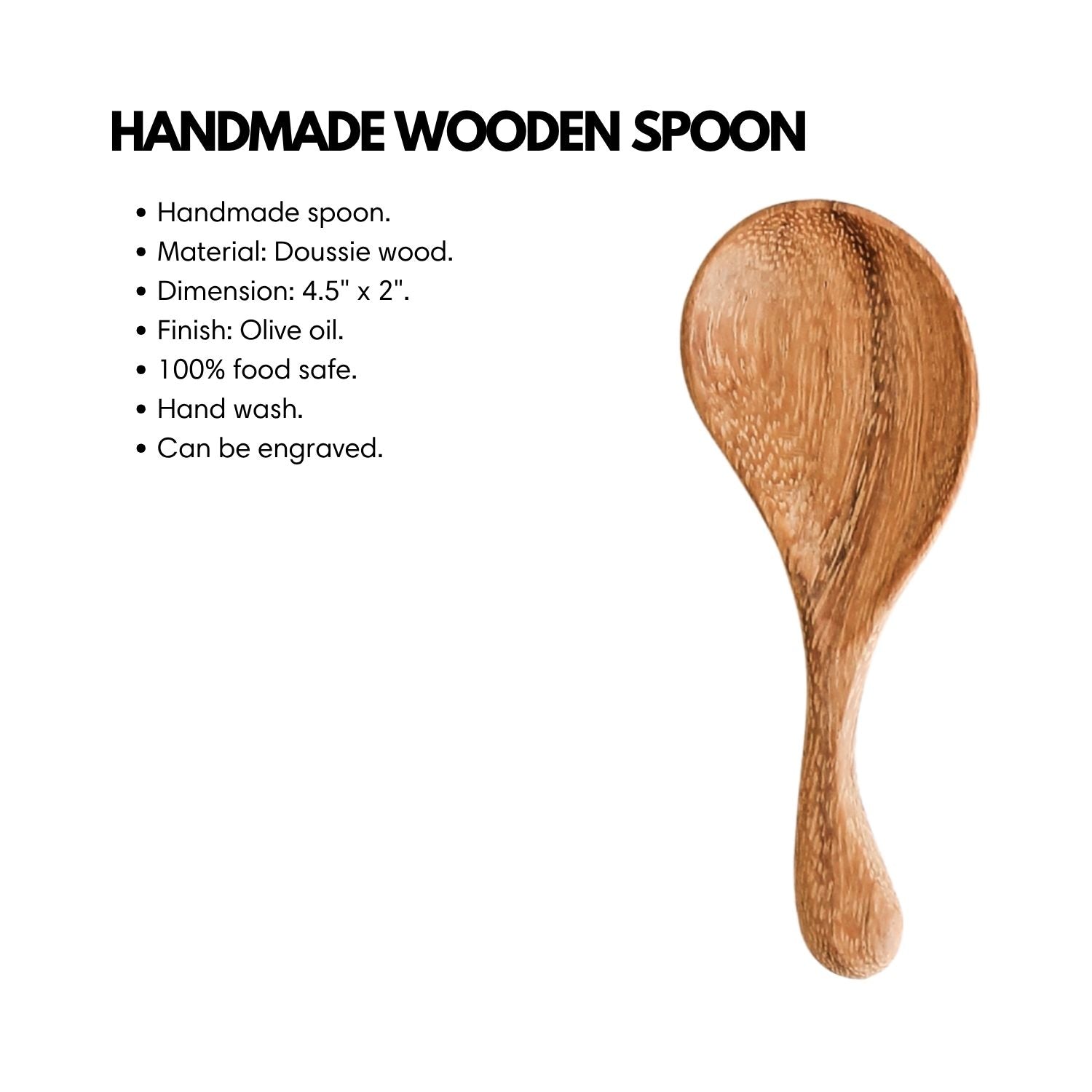 Handcrafted Small Wooden Spoon for Spices, Coffee, Tea, Bath Salt, Measuring Spoon Scoops, Cooking Utensils Gadgets, Kitchen Decor & Personalized Gift