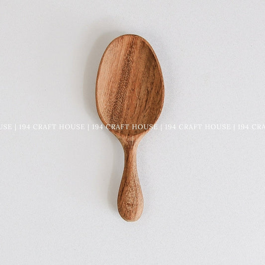 Hand-carved mini wooden spice spoon made from natural Doussie wood for spices, herbs, salt, and seasonings