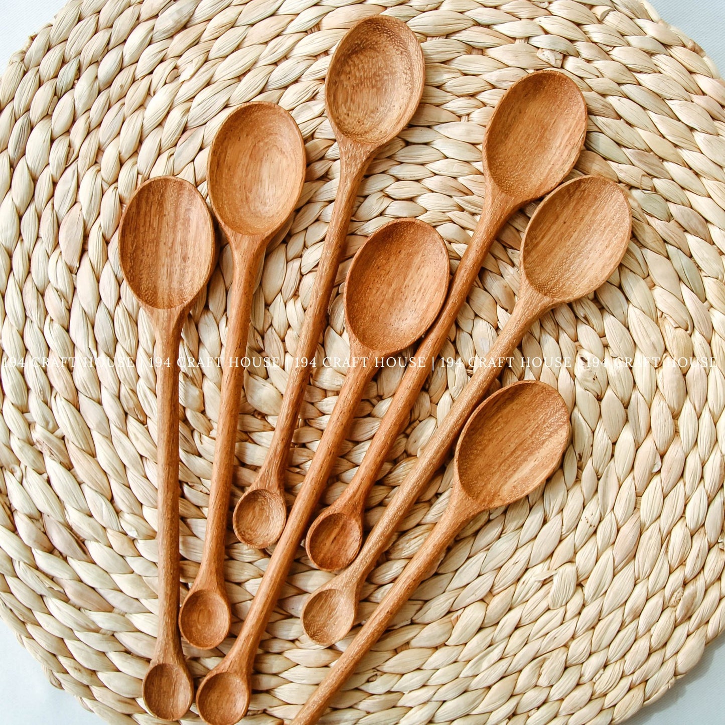 Handcrafted double-ended wooden spoons for condiments, spices, and serving
