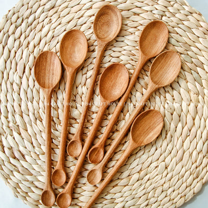 Handcrafted double-ended wooden spoons for condiments, spices, and serving