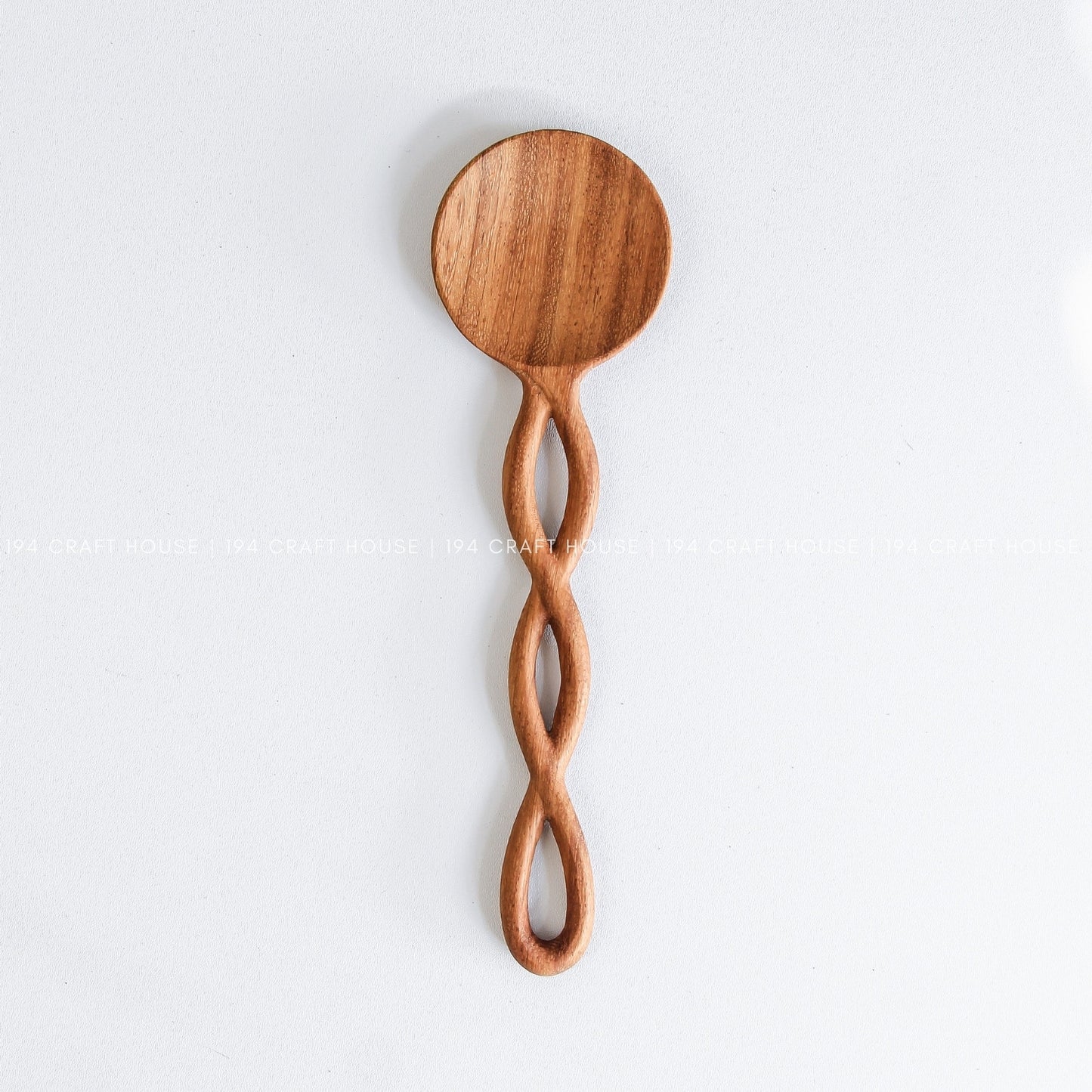 Twisted Handle Wooden Salad Spoon - Kitchen Serving Utensils