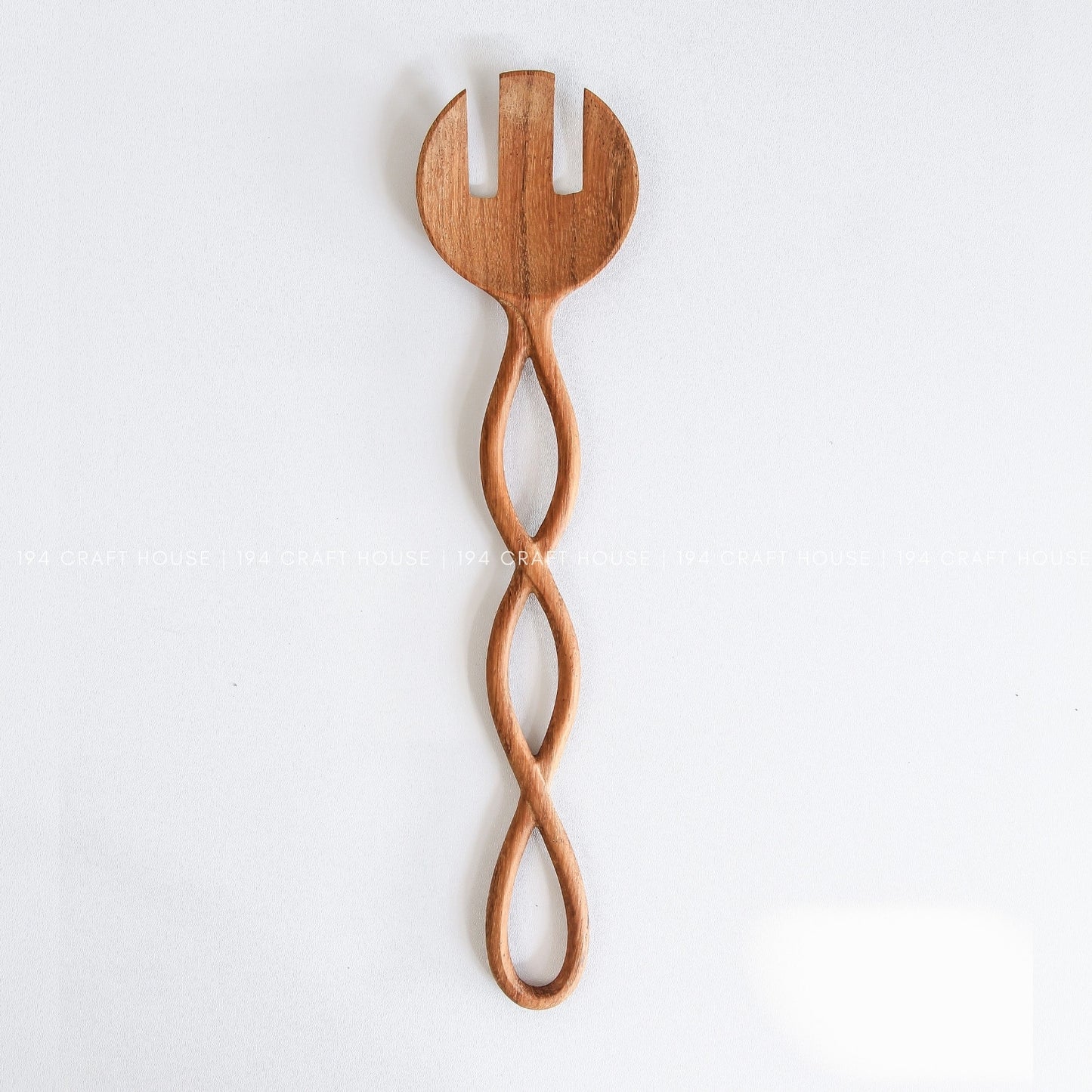 Twisted Long Handle Wooden Salad Fork - Kitchen Serving Utensils