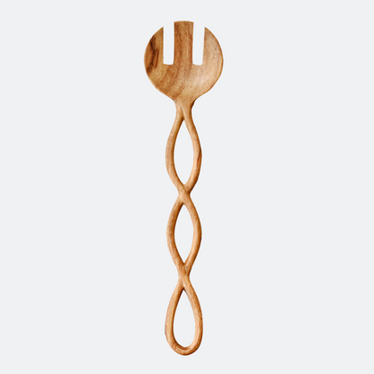 Twisted Long Handle Wooden Salad Fork [Large Size] - Fall Decor