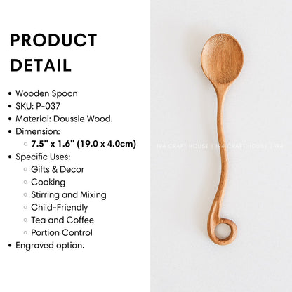 This handcrafted wooden spoon with a hole is another look at a kitchen cooking utensil from 194 Craft House.