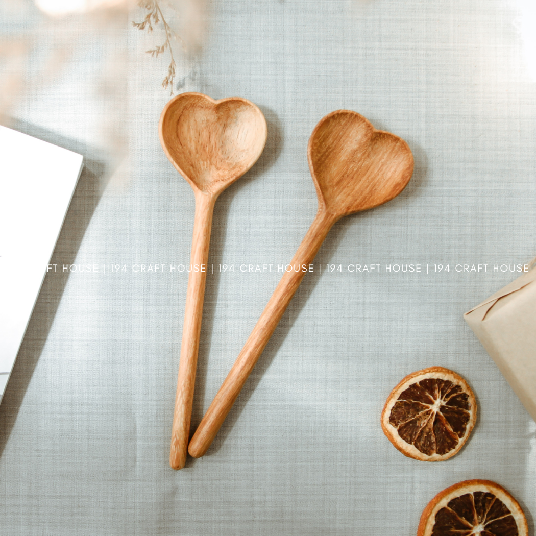 Straight Heart Wooden Spoon - Kitchen Serving Utensils