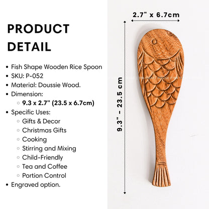 Fish Shape Wooden Rice Spoon - Wooden Spatula