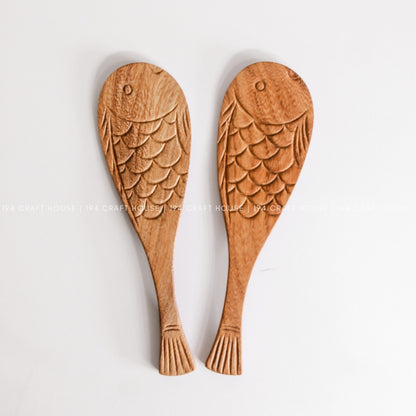 Fish Shape Wooden Rice Spoon - Wooden Spatula