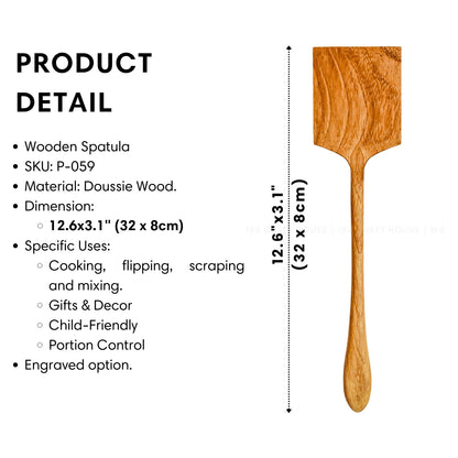 Wooden Curved Spatula - 12" - Kitchen Serving Utensils