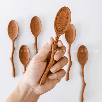 Handcrafted Branch Tree Handle Wooden Serving Spoon