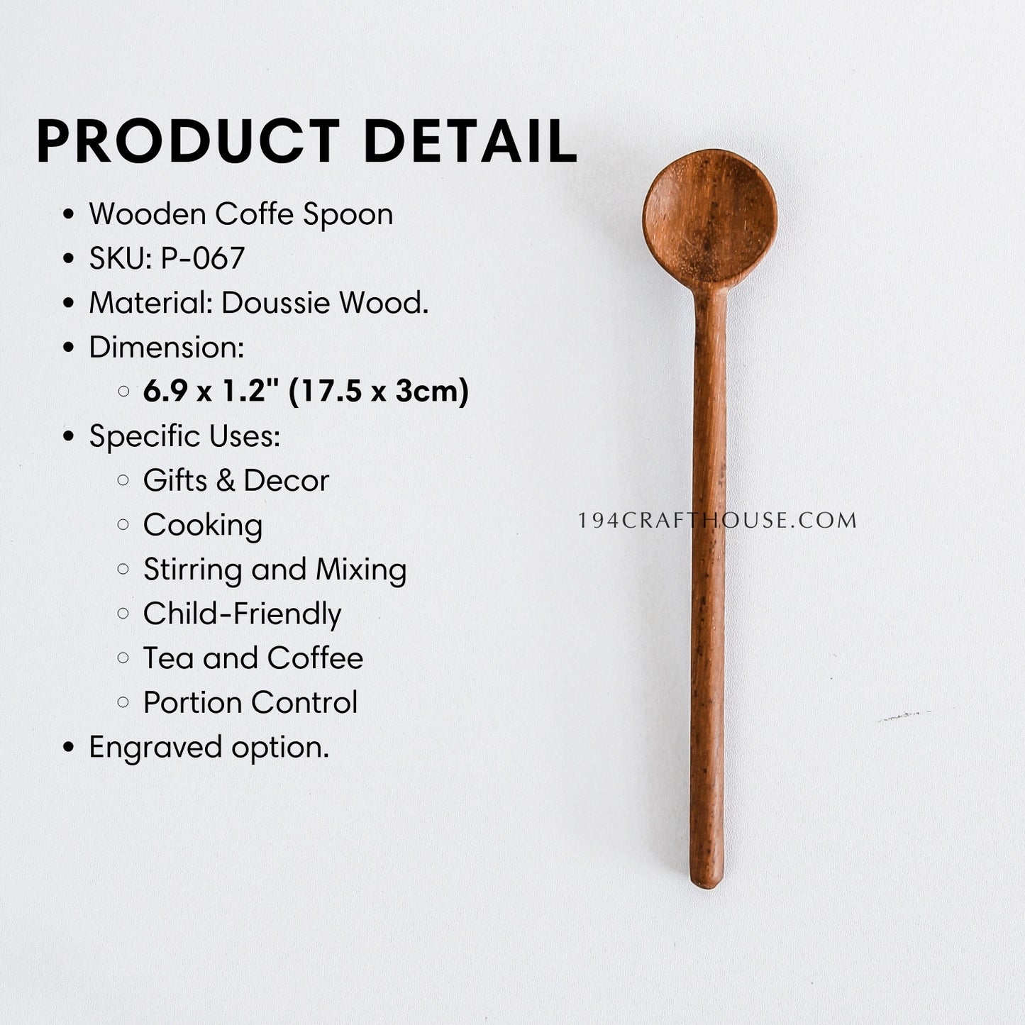 Hand Carved Wooden Coffee/Tea Spoons - Measuring Spoons