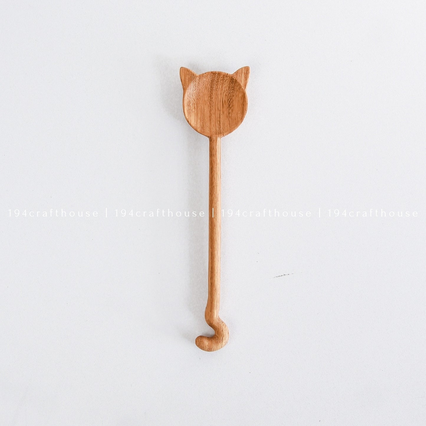 Handcarved Cat Design Wood Stirring Spoon - Kitchen Serving Utensils