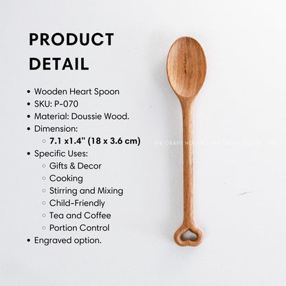 Heart Handle Wooden Heart Spoon