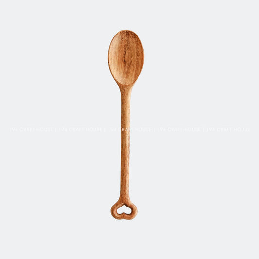 Hand Carved Heart Handle Wooden Spoon