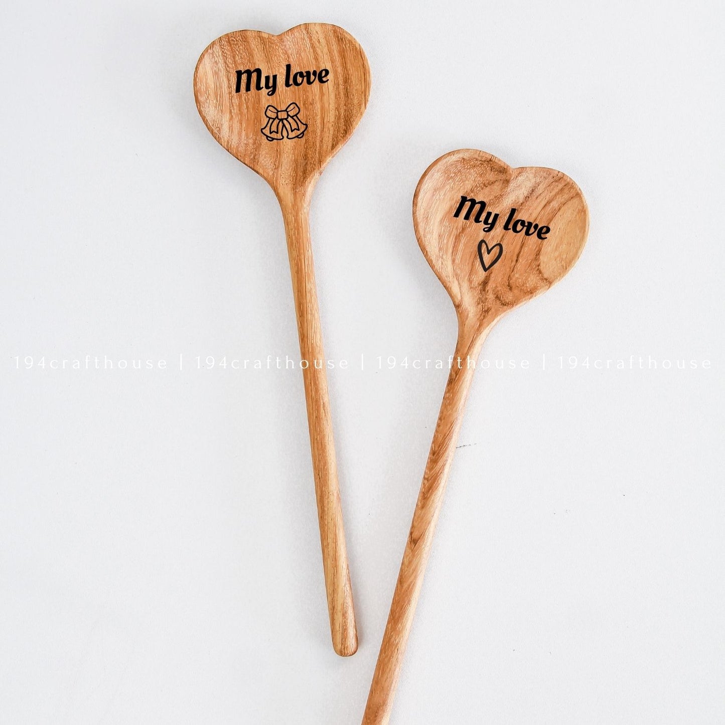 Peace To The World Engraved Wooden Heart Spoon - Christmas Gifts