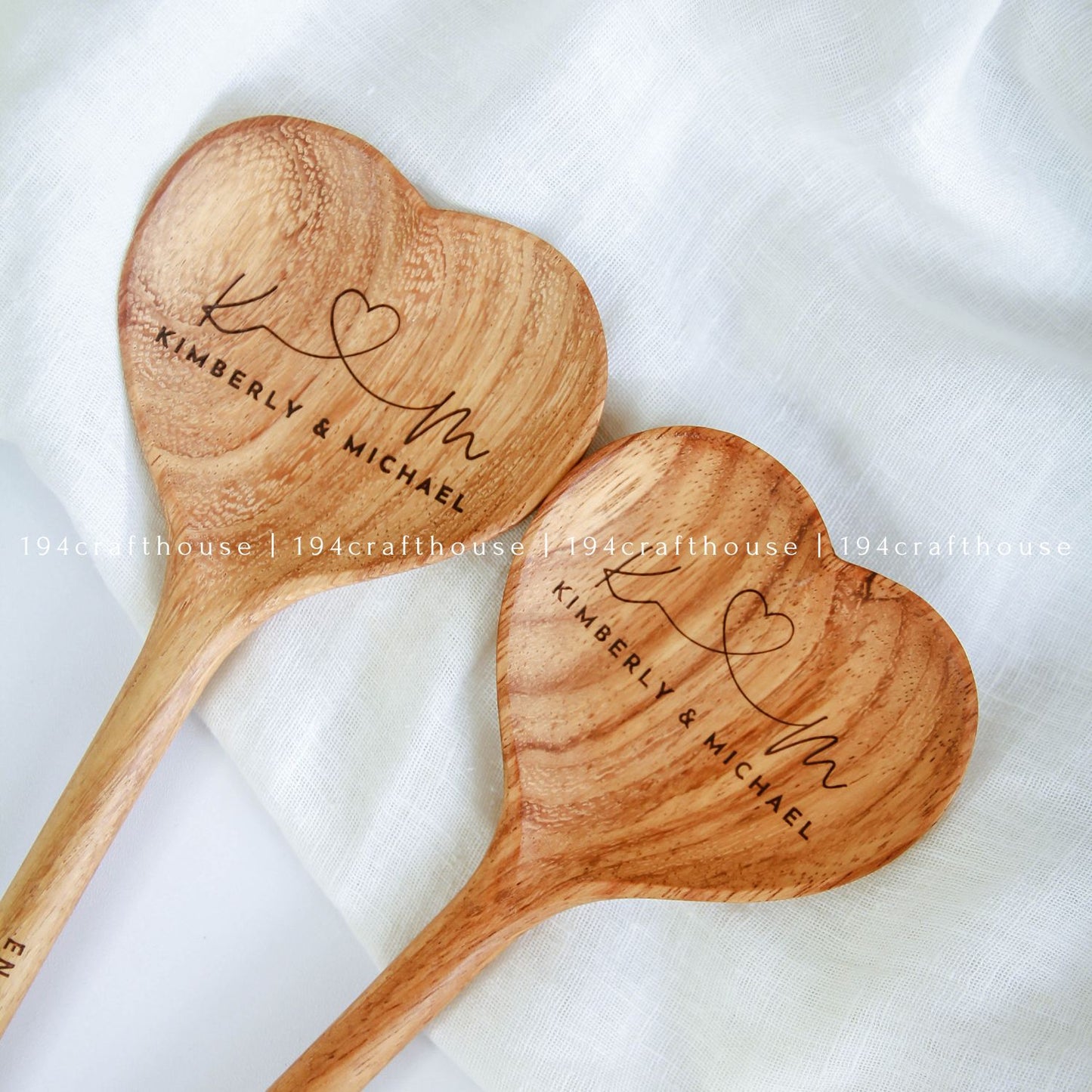 Reindeer Engraved Wooden Heart Spoon - Christmas Gifts No.2