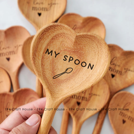 My Spoon Engraved Wooden Heart Spoon - Christmas Gifts