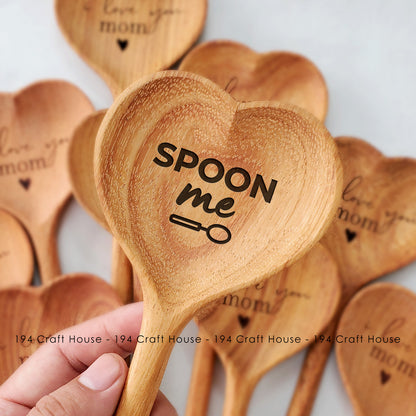 Spoon Me Engraved Wooden Heart Spoon - Christmas Gifts