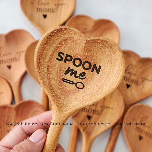 Spoon Me Engraved Wooden Heart Spoon - Christmas Gifts