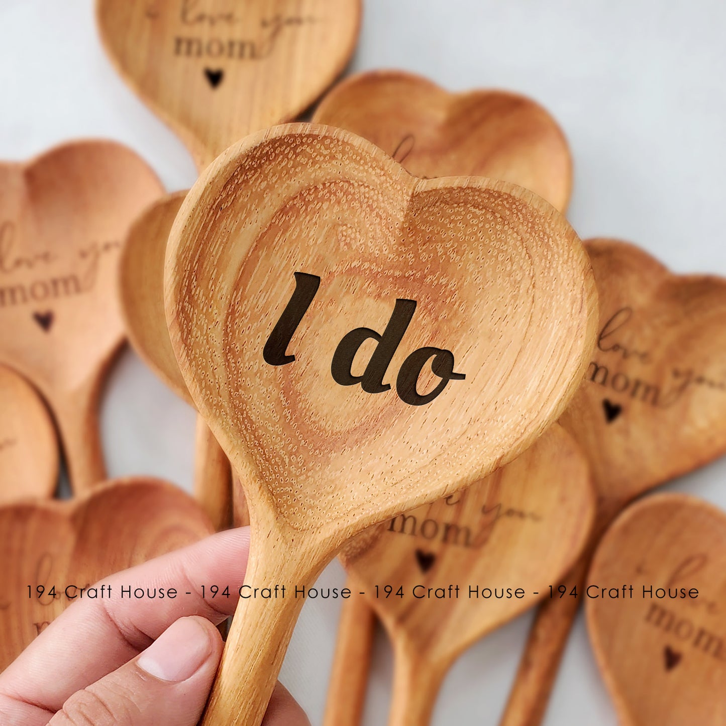 I Do Engraved Wooden Heart Spoon - Christmas Gifts