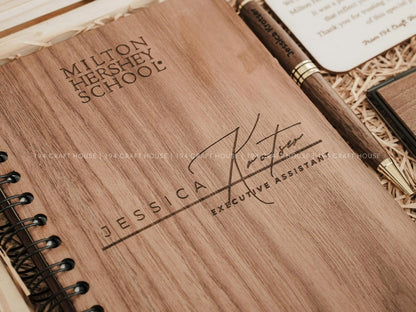 Personalized Wooden Office Gift Box: Custom Logo & Name Corporate Gift for Clients, Employees, Companies, Anniversary, Events, Retirement Gift. Corporate Gift for Milton Hershey School
