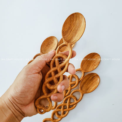 Hand carved celtic love spoon: Personalized gifts for wedding anniversary, wedding gifts for couples, wedding favors gift for guest in bulk, engagement gifts, bridal shower favors & gifts, birthday gift, kitchen gifts.