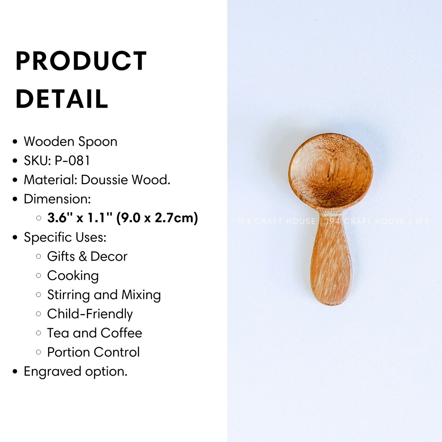 Wooden Tiny Spoons - Measuring Spoon & Scoops