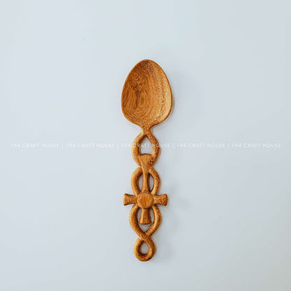 Hand Carved Celtic Cross Wooden Spoon