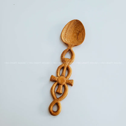 Hand Carved Celtic Cross Wooden Spoon