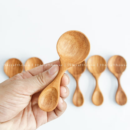 2 Heads Wooden Condiment Spoon - Measuring Spoons