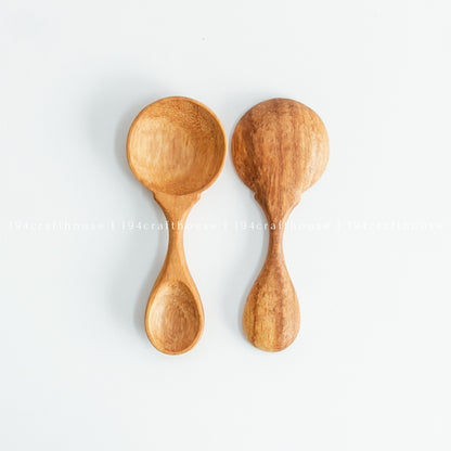 2 Heads Wooden Condiment Spoon - Measuring Spoons