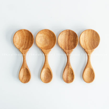 2 Heads Wooden Condiment Spoon - Measuring Spoons