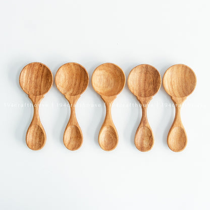 2 Heads Wooden Condiment Spoon - Measuring Spoons