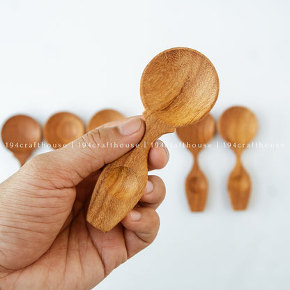 2 Heads Wooden Condiment Spoons - Measuring Spoons