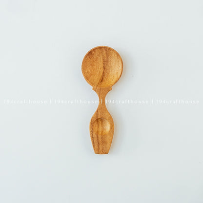 2 Heads Wooden Condiment Spoons - Measuring Spoons