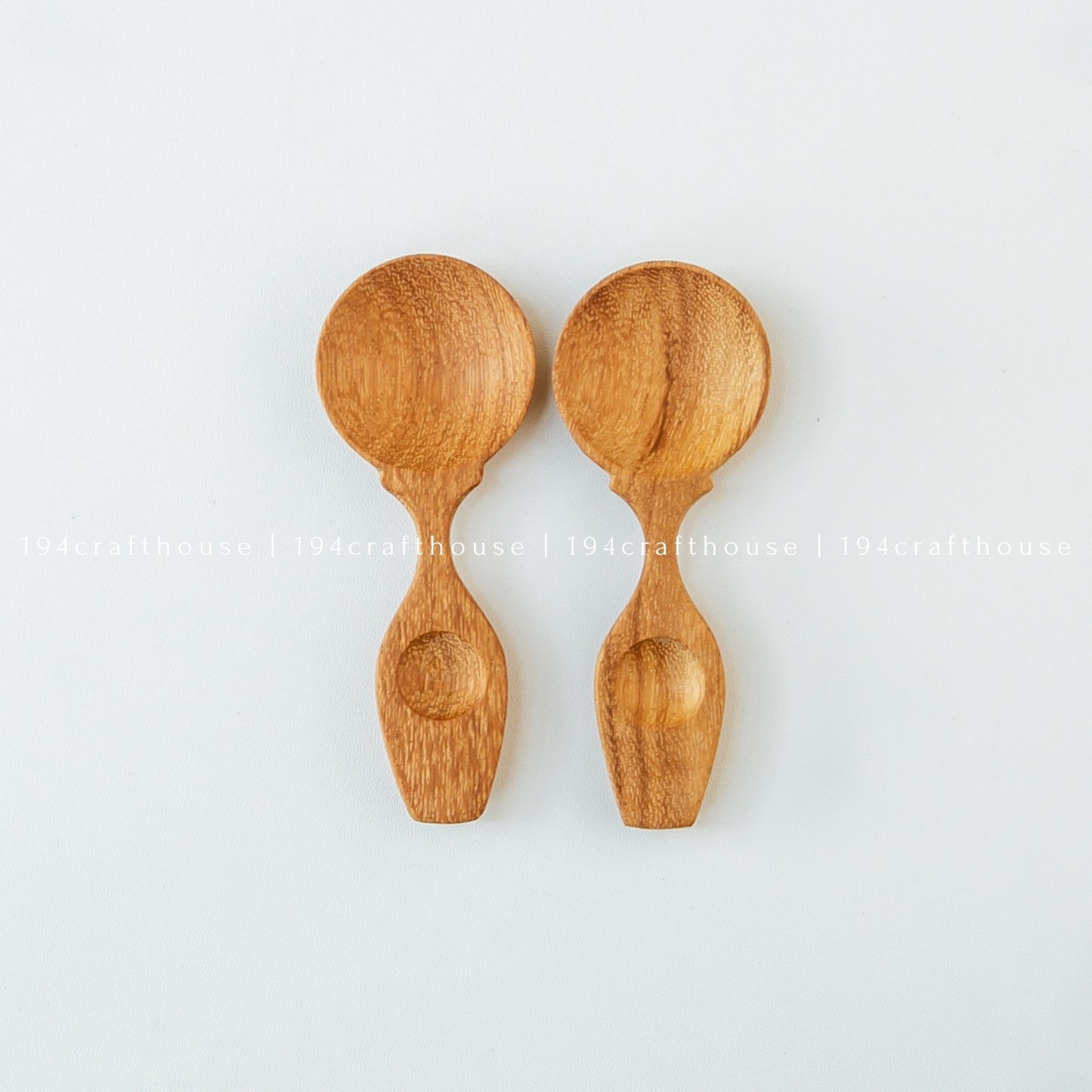 2 Heads Wooden Condiment Spoons - Measuring Spoons