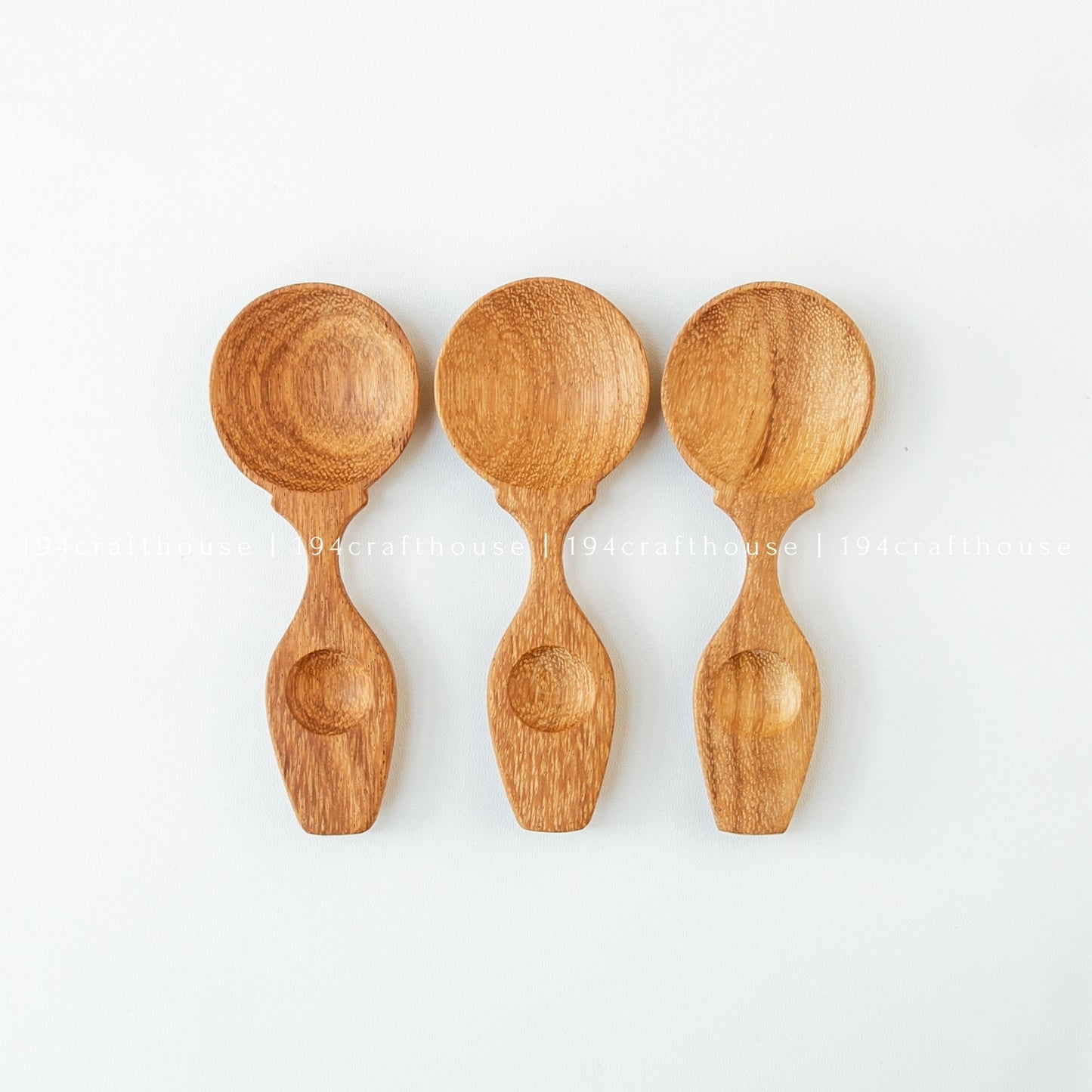 2 Heads Wooden Condiment Spoons - Measuring Spoons