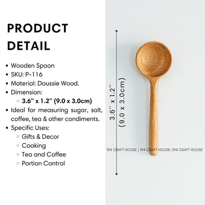 Wooden Salt, Sugar Tiny Spoons - Measuring Spoons