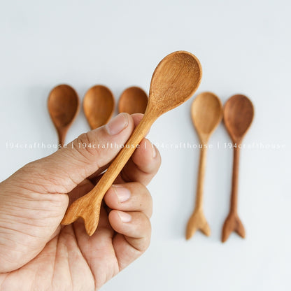 Fish Tail Wooden Spices Small Spoons