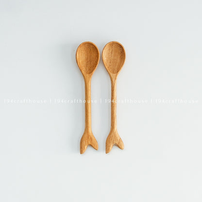 Fish Tail Wooden Spices Small Spoons